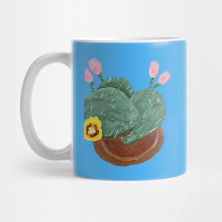 Hand Painted Prickly Pear Cactus Mug